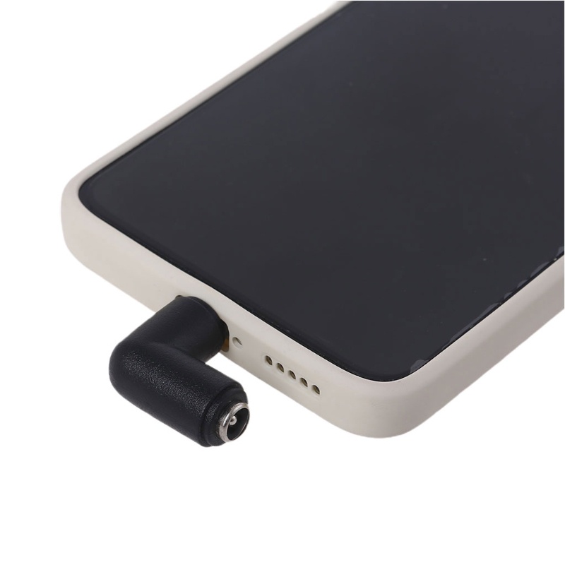 Đầu Chuyển Đổi Khuỷu Tay Cái Sang USB C Đực 5.5x2.1mm Bằng Nhựa Màu Đen Cho Điện Thoại / Máy Tính Bảng