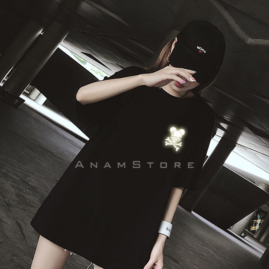 Áo thun phản quang tay lỡ Nam Nữ Habbits