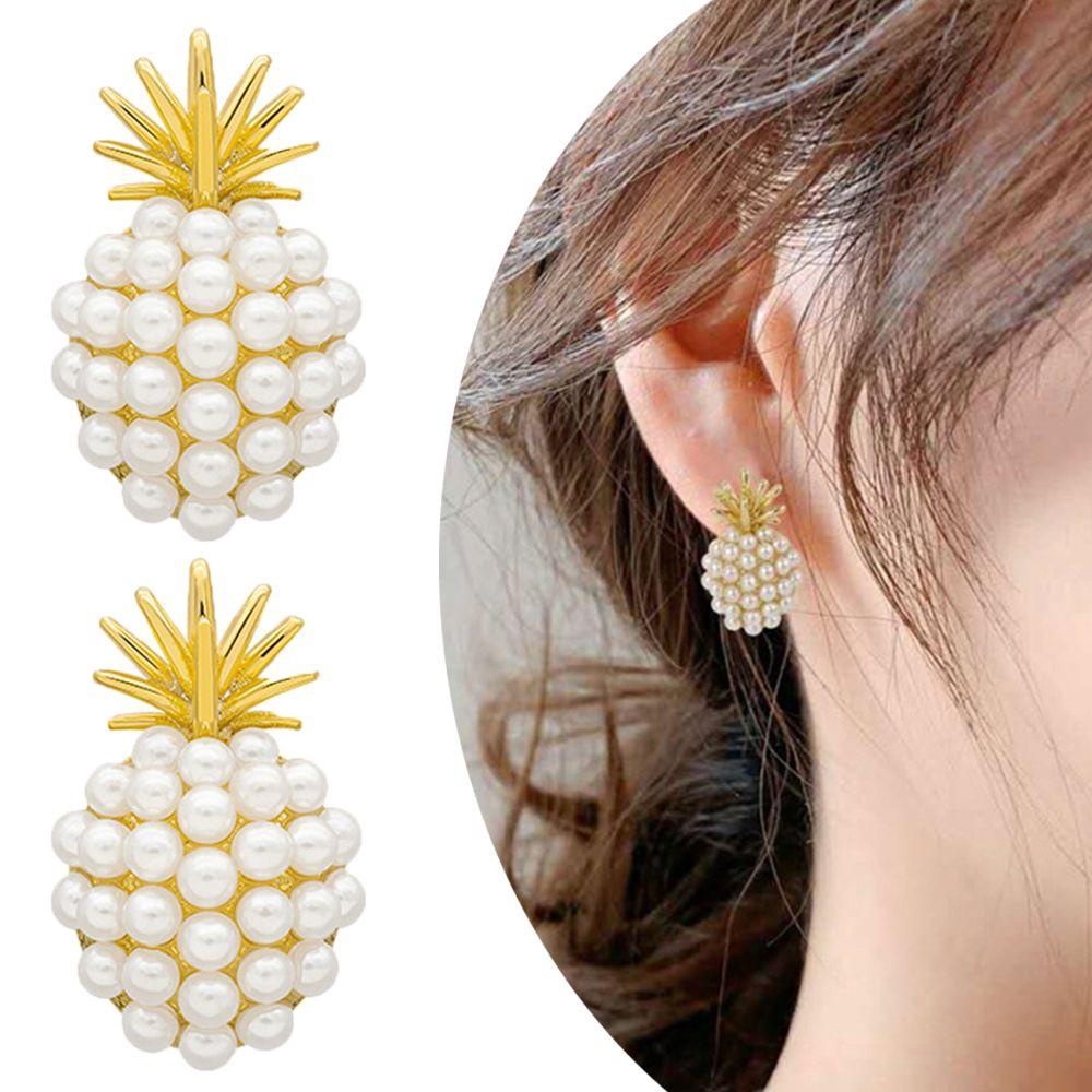 Bông Tai Hình Quả Dứa BACK2LIFE Thời Trang Vintage Thanh Lịch Cho Nữ