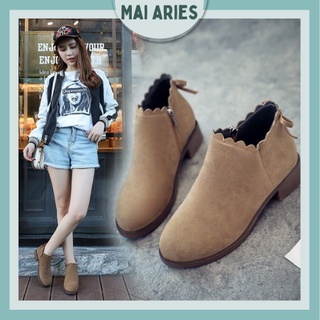 Boot nữ cổ ngắn da lộn giày nữ bốt bệt boots siêu đẹp M109 Mai Aries Store