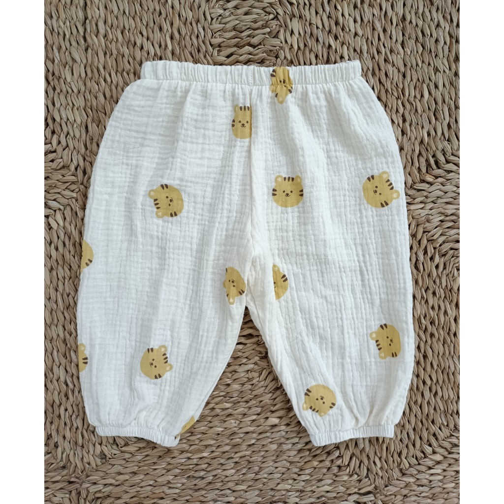 Quần boom chống muỗi cho bé chất xô muslin HABY KIDS