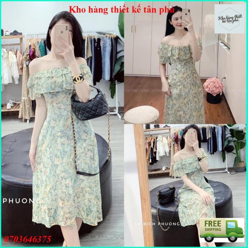 Đầm váy nữ xoè dài đi dự tiệc , Đầm maxi hoa trể vai hàng cao cấp | BigBuy360 - bigbuy360.vn