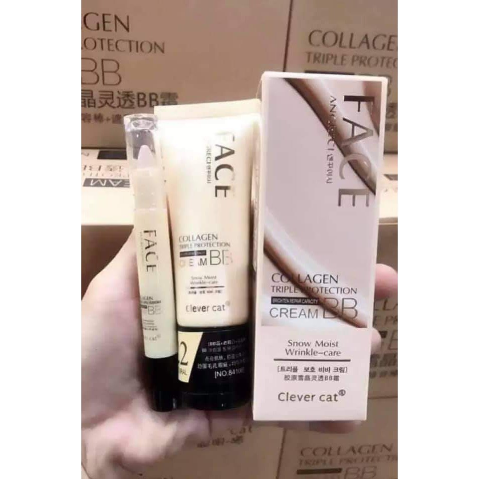 KEM NỀN. CHE LÓT KHUYẾT ĐIỂM BB CREAM COLLAGEN FACE ACE