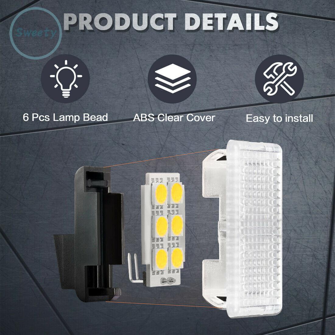 Bộ 4 Đèn Led 1.5w 12v 6000k Trang Trí Nội Thất Xe Hơi