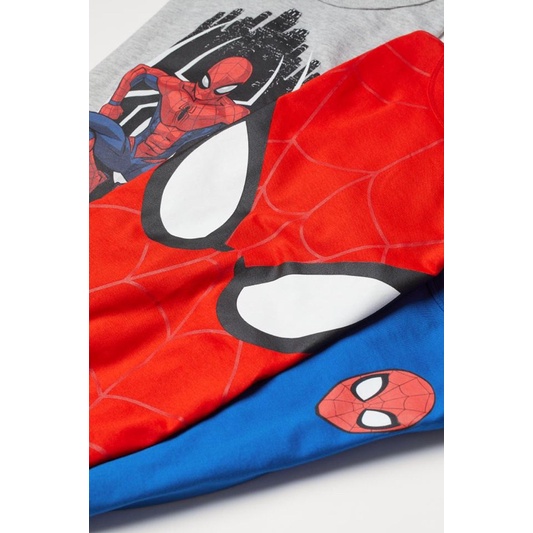 Set 3 áo cotton dài tay Spiderman HM 1-10Y (có ảnh thật)