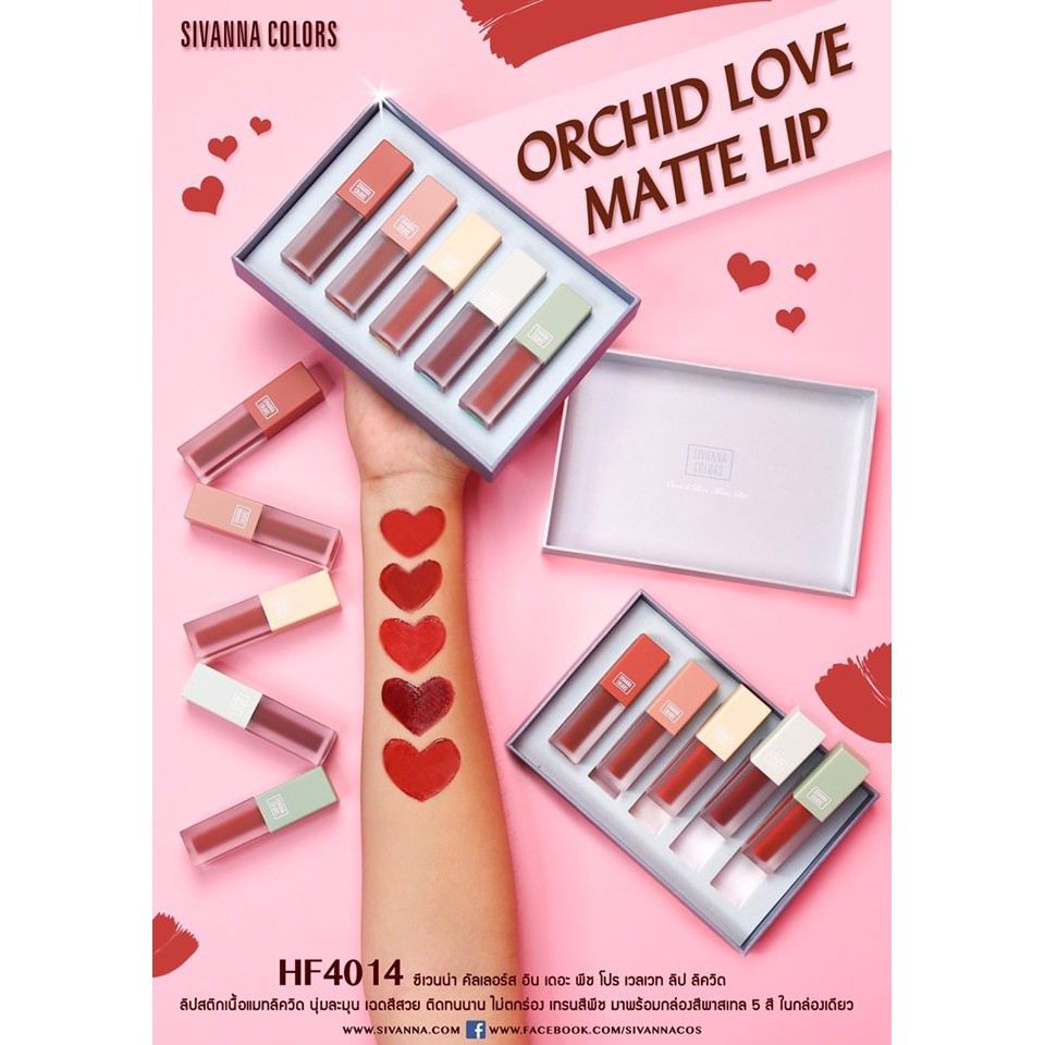 Set Full Size Son Kem Nhung Lì Orchid Love Matte Lip Sivanna HF4014