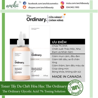 [TOP 1 UY TÍN] Toner Tẩy Da Chết The Ordinary - Glycolic Acid 7% Toning Solution