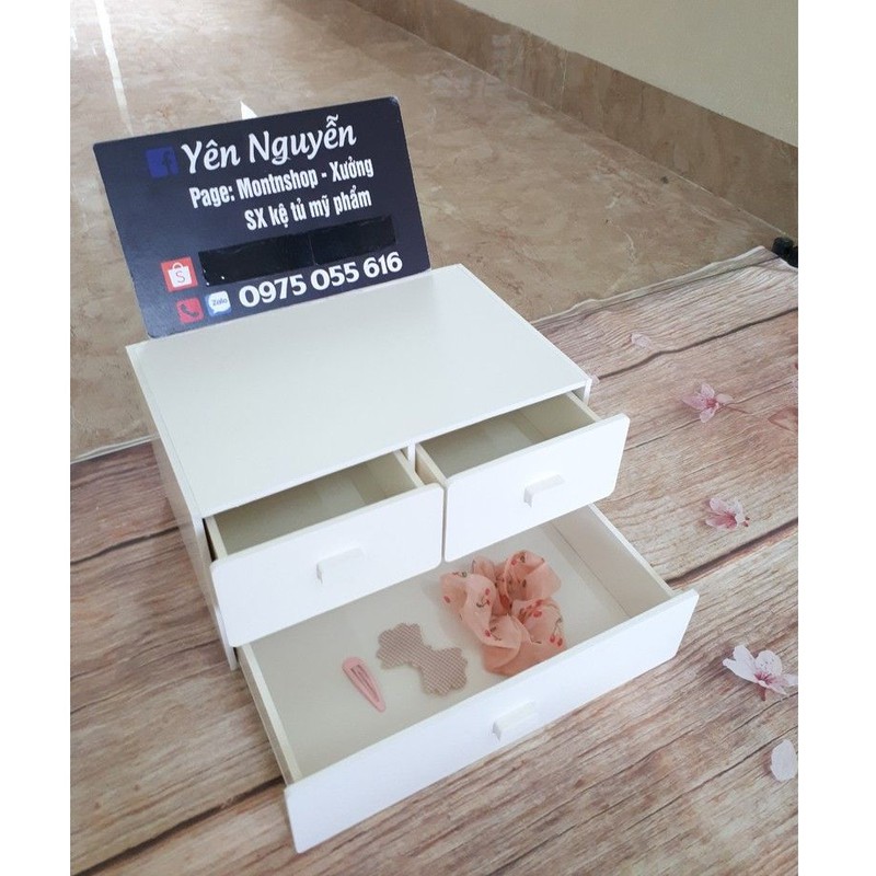Tủ mini đa năng 2 tầng đựng mỹ phẩm đựng kính mắt hoặc văn phòng phẩm rất tiện dụng 30cm.