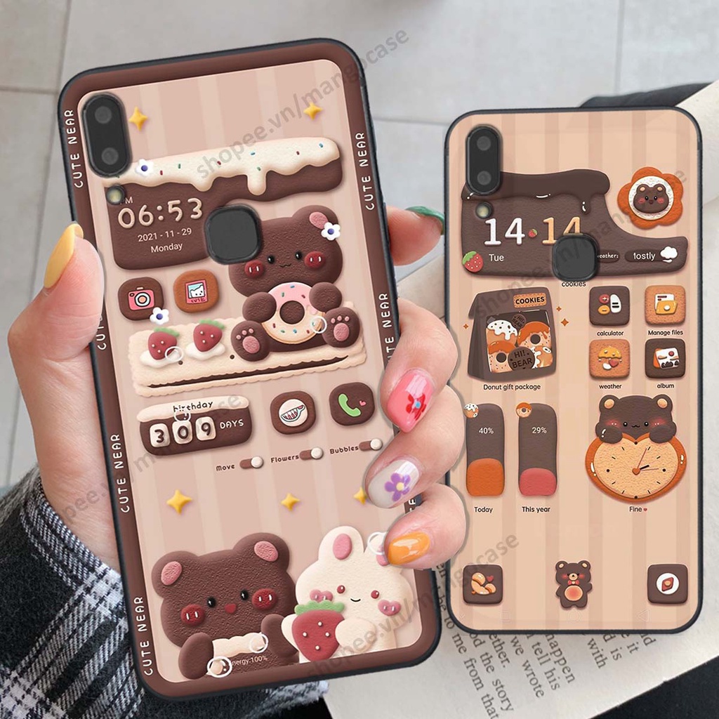 Ốp lưng Vivo V9 / V9 Youth hình gấu, thỏ, đồng hồ cute dễ thương