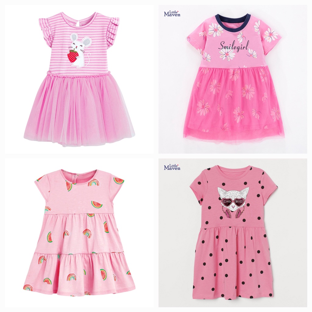 LITTLE MAVEN Sale Váy bé gái little maven chính hãng họa tiết dễ thương từ 2 đến 7 tuổi