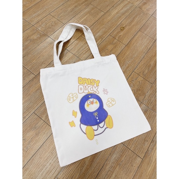 túi tote trắng vải canvas , có khoá miệng