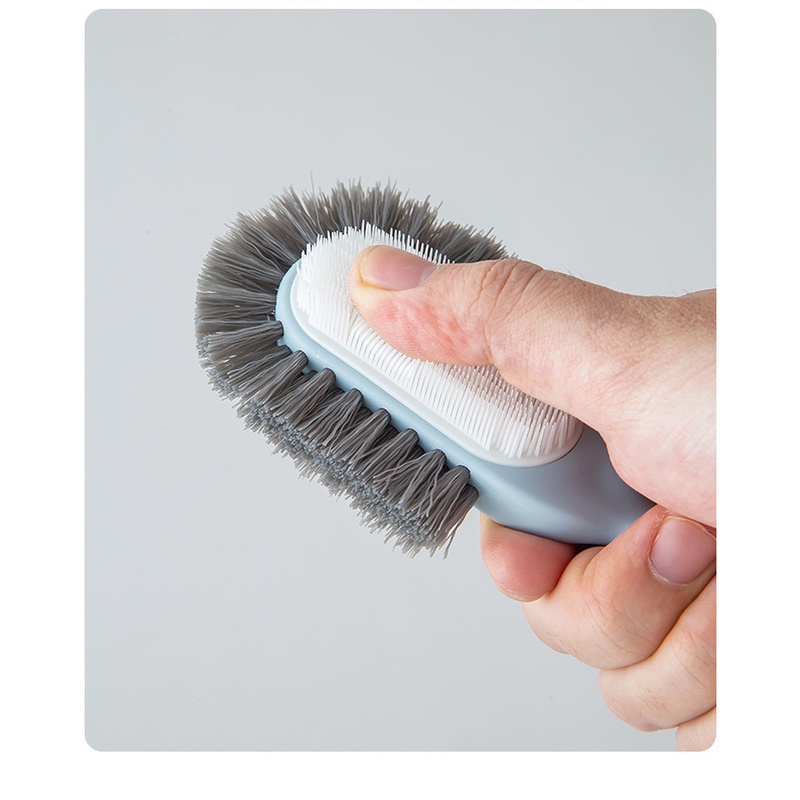 Bàn Chải Chà Giày Ba Mặt Lông Mềm Không Làm Đau Tay Cầm Dài Cho Gia Đình