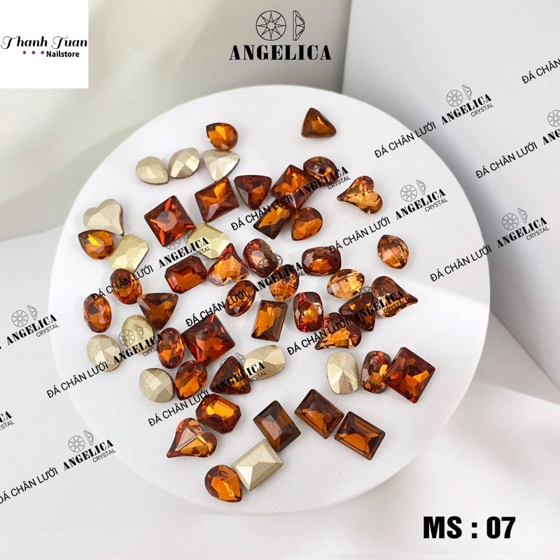 Set Mix 50v Đá khối chân vàng Angelica Đủ Màu - Phụ kiện đồ nail