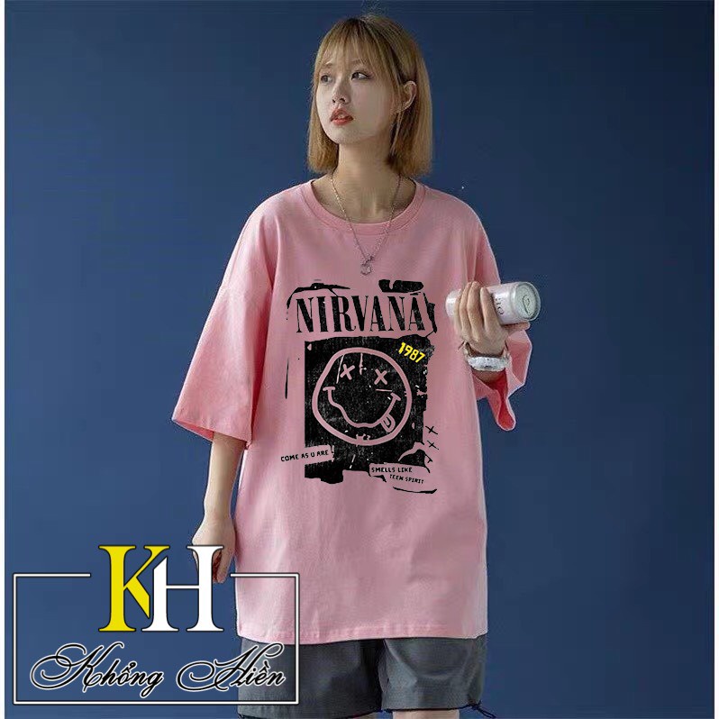 Áo thun unisex MADUKA from rộng cổ tròn tay lễ freesize 38-70kg Mặt cười 1987