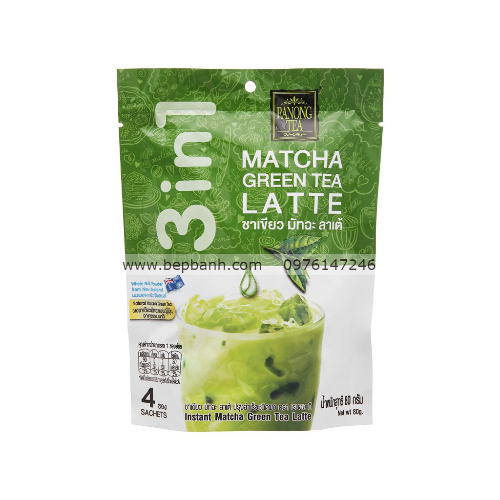Trà sữa Matcha hòa tan Ranong Tea 80gr