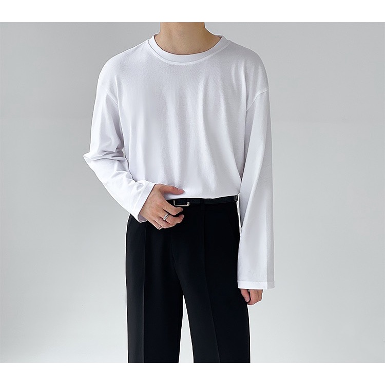 Áo Sweater dài tay trơn chất cotton cao cấp unisex basic, áo thun 4 mùa, mặc thoáng, cho cả nam và nữ, đi chơi, đi làm