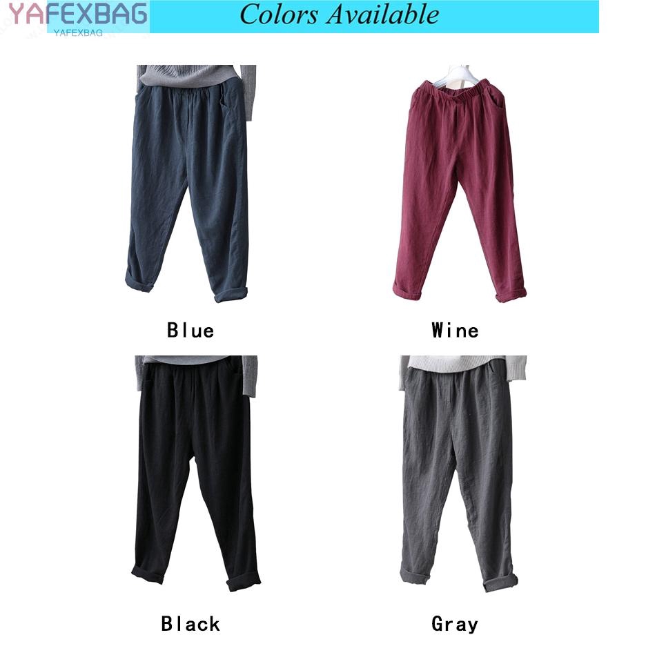 Quần cotton dài lưng co giãn màu trơn thời trang nữ | BigBuy360 - bigbuy360.vn