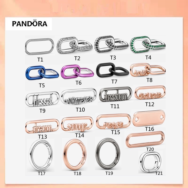 Dây Chuyền Bạc 925 Charm Pandora ME Series Pave Liên Kết Đôi Cầu Bình An & Dream
