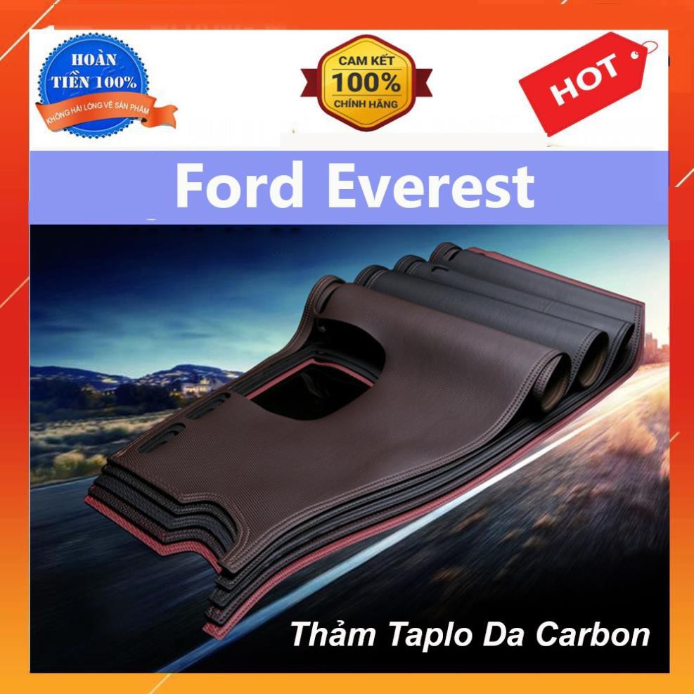 Thảm Taplo Da Carbon Xe Ford Everest Màu đen có chống trượt