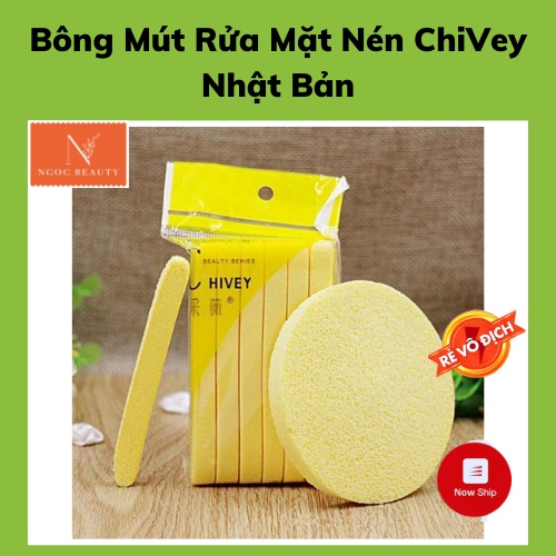 Bông Mút Rửa Mặt bọt biển Chivey Nhật Bản 12 Miếng