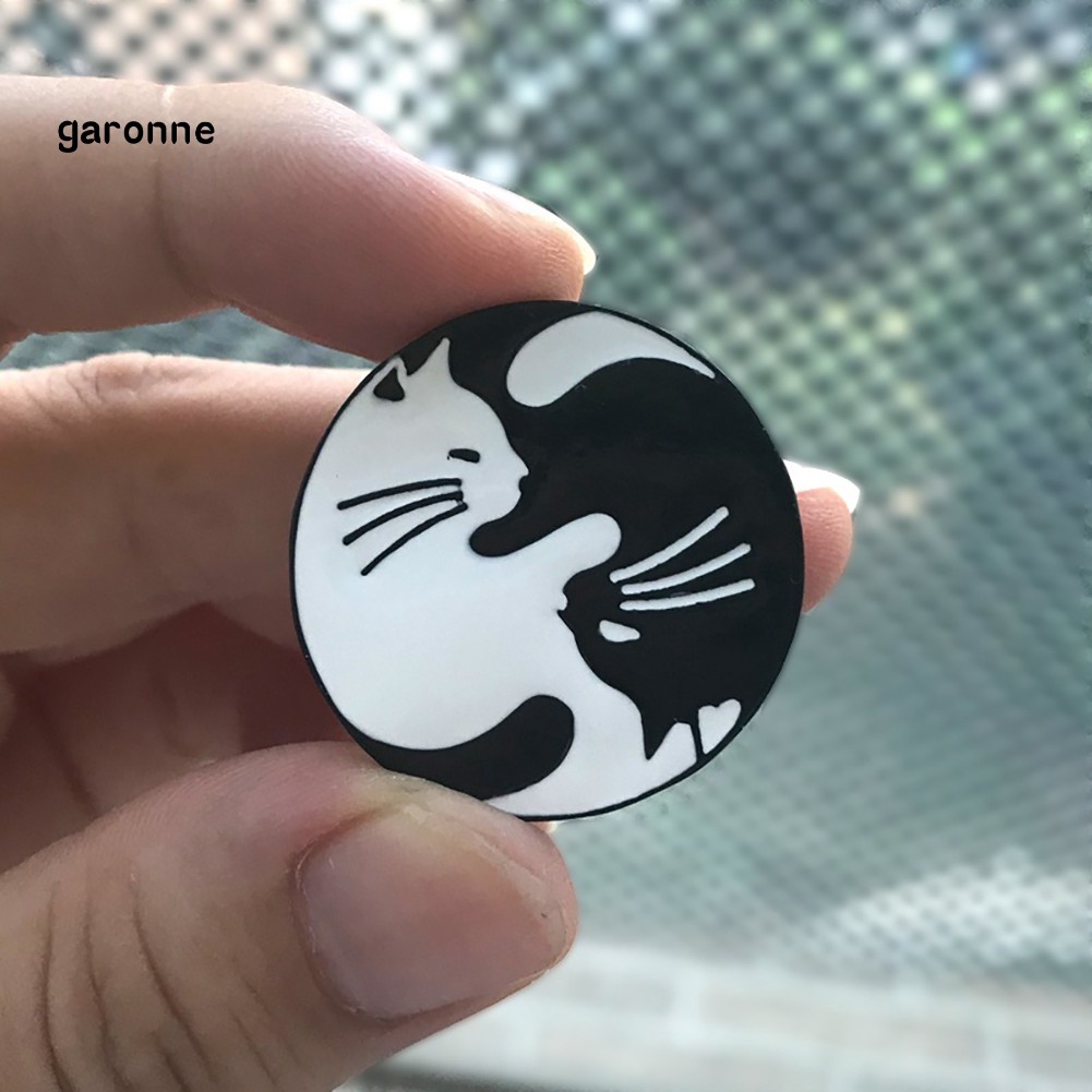 GA_Cute Cat Enamel Round Brooch Pin Badge Clothes Hat Backpack Decor Unisex Jewelry