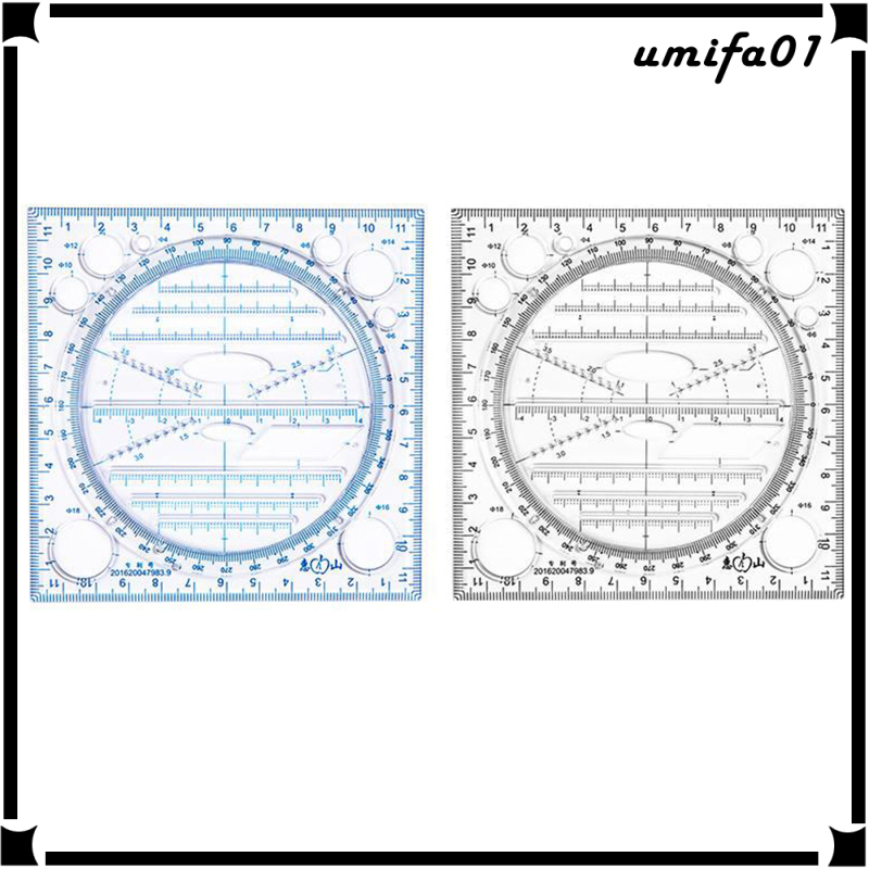 Thước Nhựa Vẽ Hình Học 4.72 Inch Xoay 360 Độ