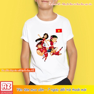 Áo thun trẻ em in hình gia đình kun đội tuyển Việt Nam M2891