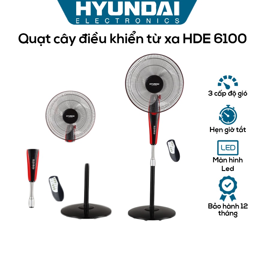 Quạt Cây Hyundai Chính Hãng HDE 6100 Có Điều Khiển Từ Xa