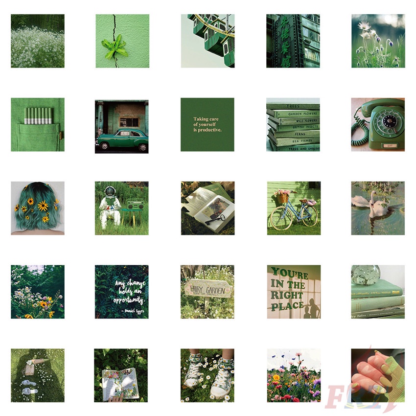 ❉ Beautiful Scenery Series 01 Morning . Green Garden Stickers ❉ 56Pcs/Set DIY Fashion Mixed Luggage Laptop Skateboard Doodle Decals Stickers