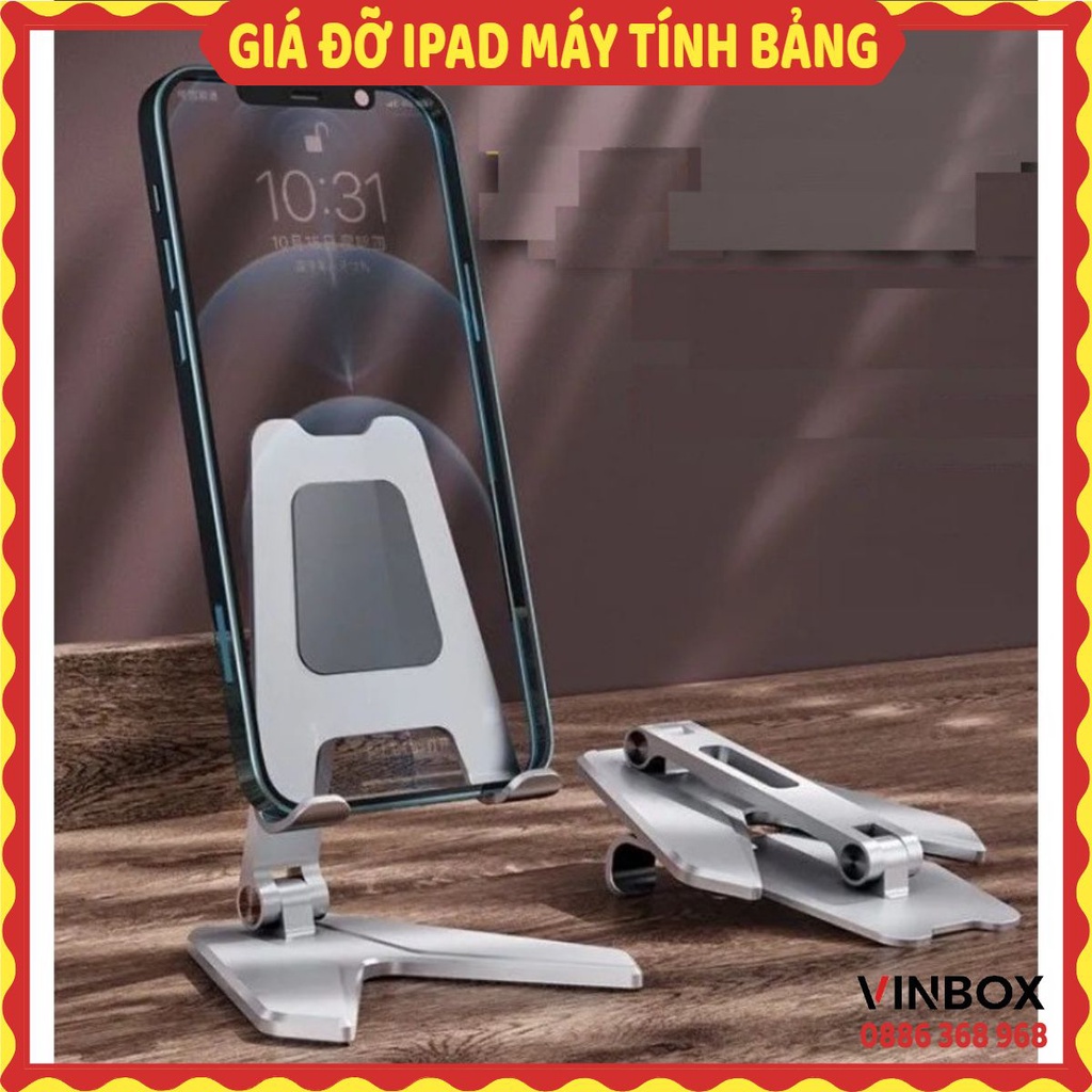 Kệ Đỡ Điện Thoại Nhôm Gấp Gọn Để Bàn Đa Năng Bỏ Túi Nhỏ Gọn VINBOX P25 Mini
