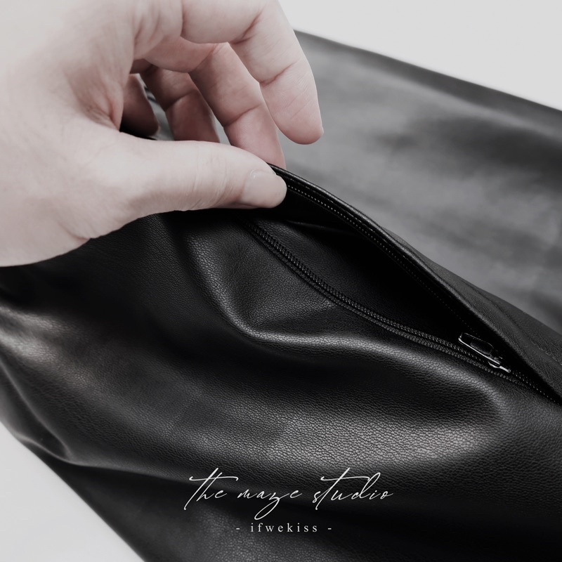 Quần da dáng rộng baggy/trouser THEMAZE