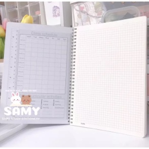 Sổ Caro Lò Xo 120 Trang Size B5 Bìa Nhựa 100GSM KLONG Làm Bullet Journal và Planner Sổ Tay