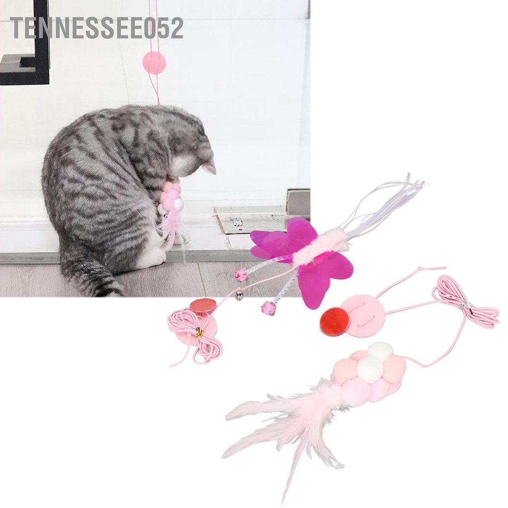 Tennessee052 Đồ chơi tương tác cho mèo Có thể thu vào dây co giãn có điều chỉnh Treo đồ dành vật nuôi Mèo