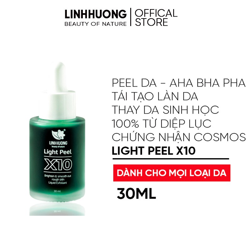 Serum thay da sinh học BHA AHA PHA tái tạo phục hồi da mụn, nám, sẹo rỗ sạm màu Peel da Linh Hương Light Peel X10 30ml