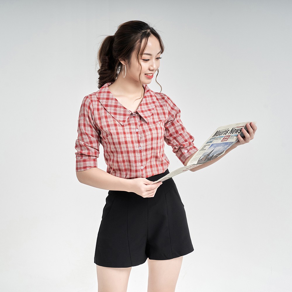 Áo Sơ Mi Kẻ Cổ Lá