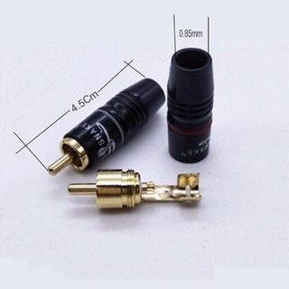 Hộp 10 jack âm thanh hàn dây av/rca/hoa sen gold snake đen