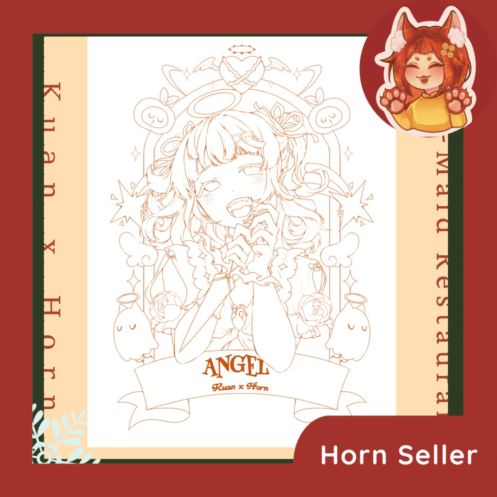 Line art "Nhà hàng Hầu Gái" vẽ bởi Anh Hoang