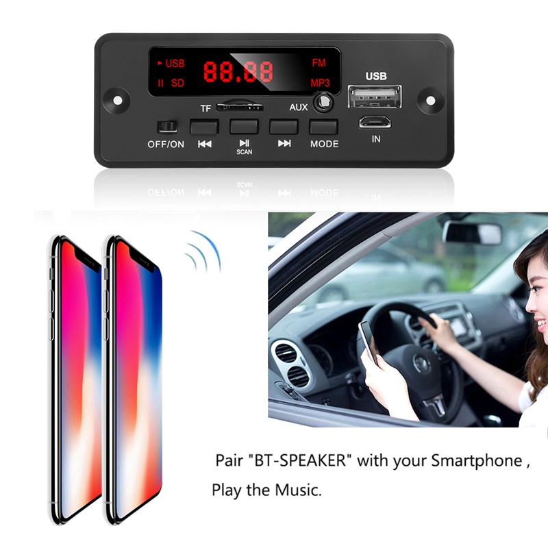 Mô Đun Khuếch Đại Âm Thanh FM Bluetooth 2*25W DC 12V MP3 WMA Chuyên Dụng Cho Xe Hơi