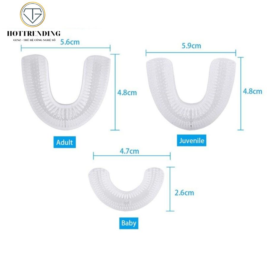 Bàn chải đánh răng chữ U cho bé chất liệu Silicon an toàn chịu được lực cắn, cho bé từ 2 tuổi - 6 tuổi