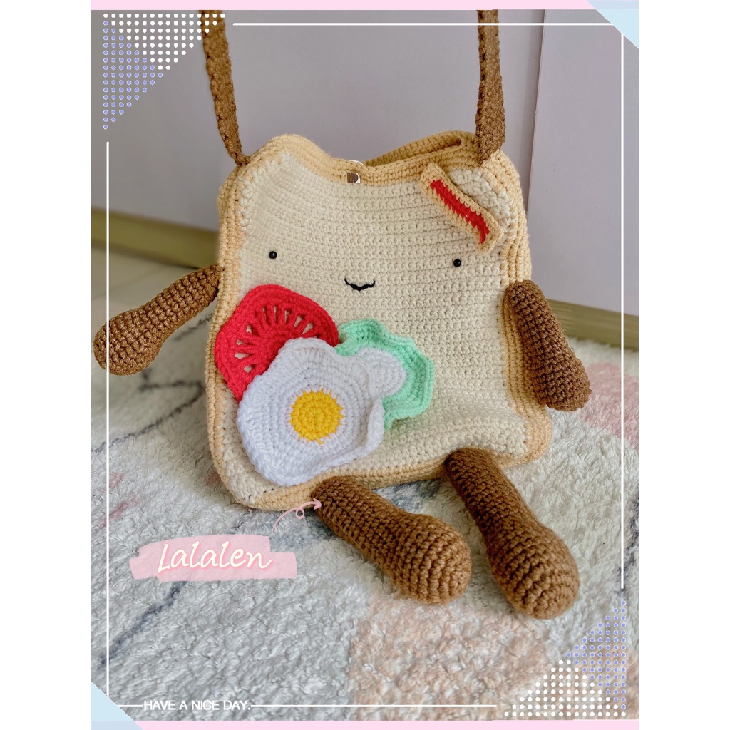 Túi Len Bánh Mì / Trái Bơ / Foodie Handmade - Crochet Foodie Bag - Nhận đan móc theo yêu cầu