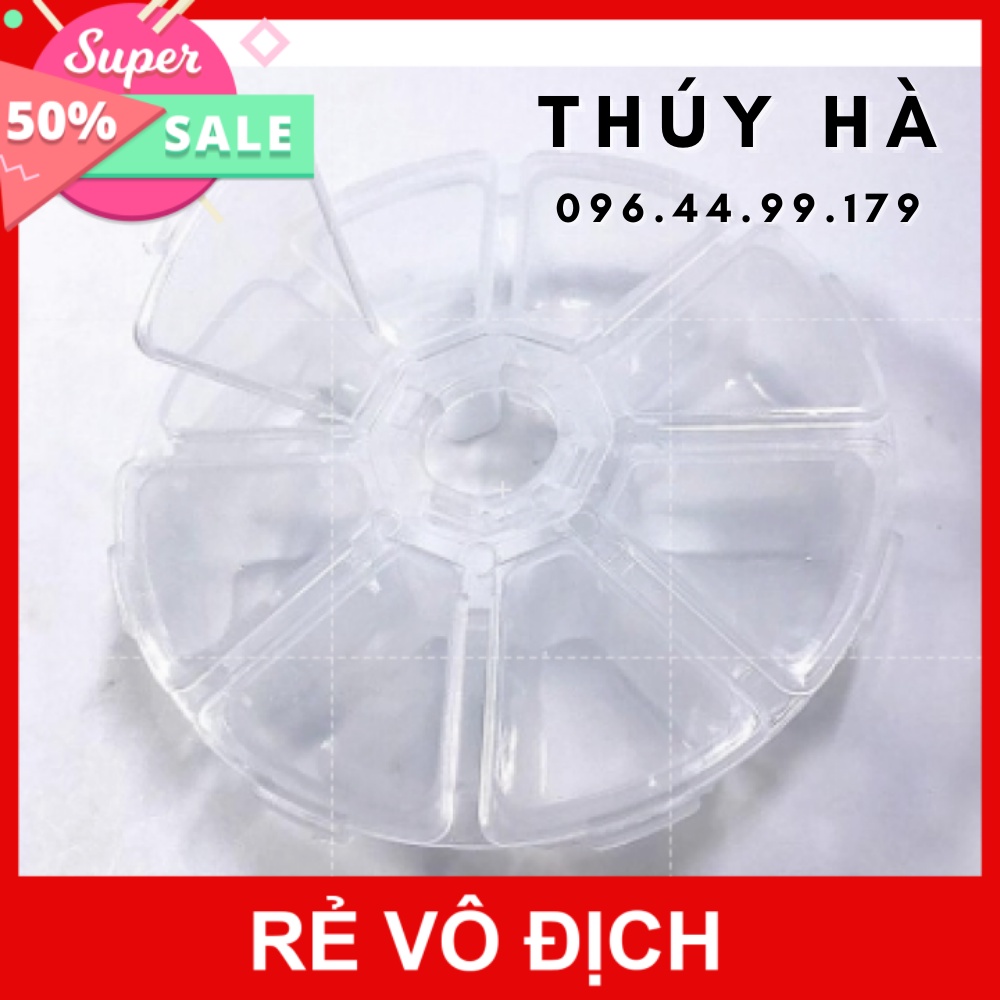 Hộp tròn 8 ô đựng đồ, đựng fan mi, mi rời, mi hủ, đựng trang sức và phụ kiện 76