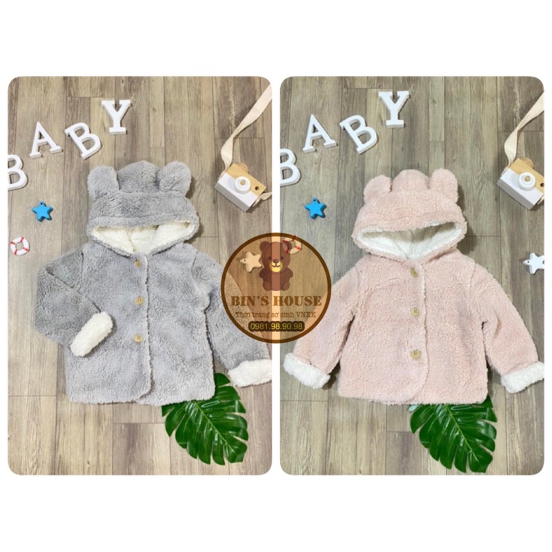 Áo khoác lông sz 0-18M