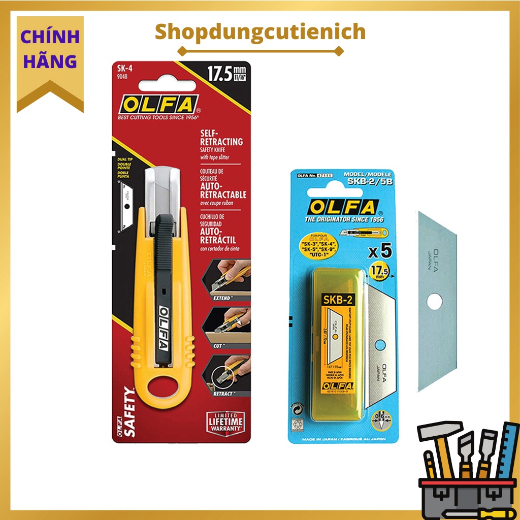 Dao Cắt Bìa cứng, Bao bì, Phim, Đồ trang trí, Bọc rút OLFA SK-4/24  Và Lưỡi Dao SKB-2/5B