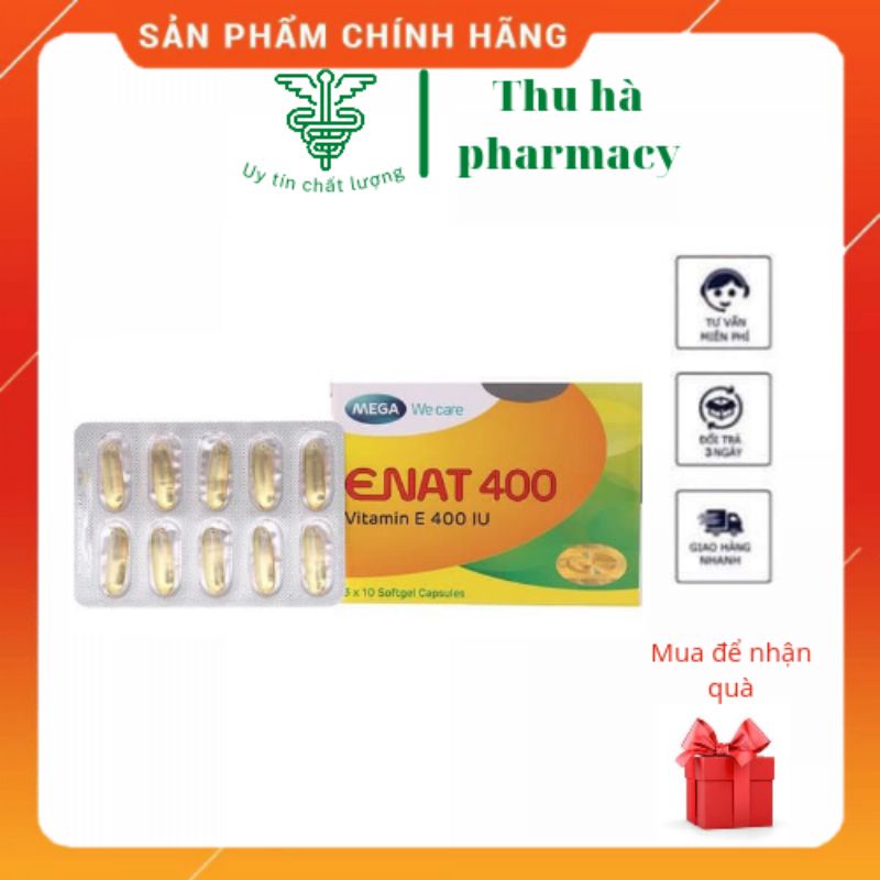 ENAT 400 IU - Bổ sung và dự phòng thiếu hụt vitamin E (Hộp 30 viên)