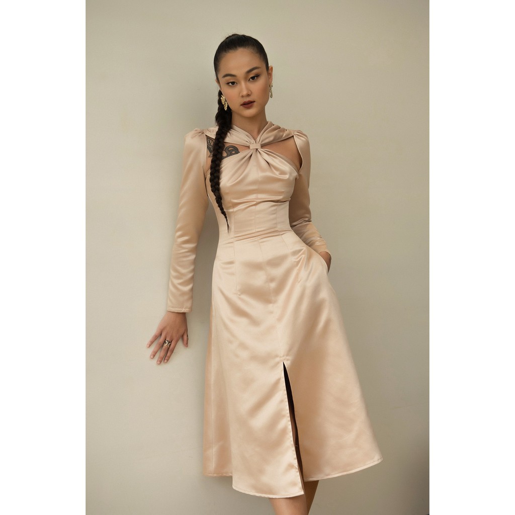 Đầm Hồng Ngực Cách Điệu EDINI - D1363 | BigBuy360 - bigbuy360.vn
