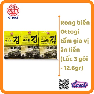 (Nhiều vị) Rong biển Ottogi tẩm gia vị ăn liền (Lốc 3 gói - 12.6gr)