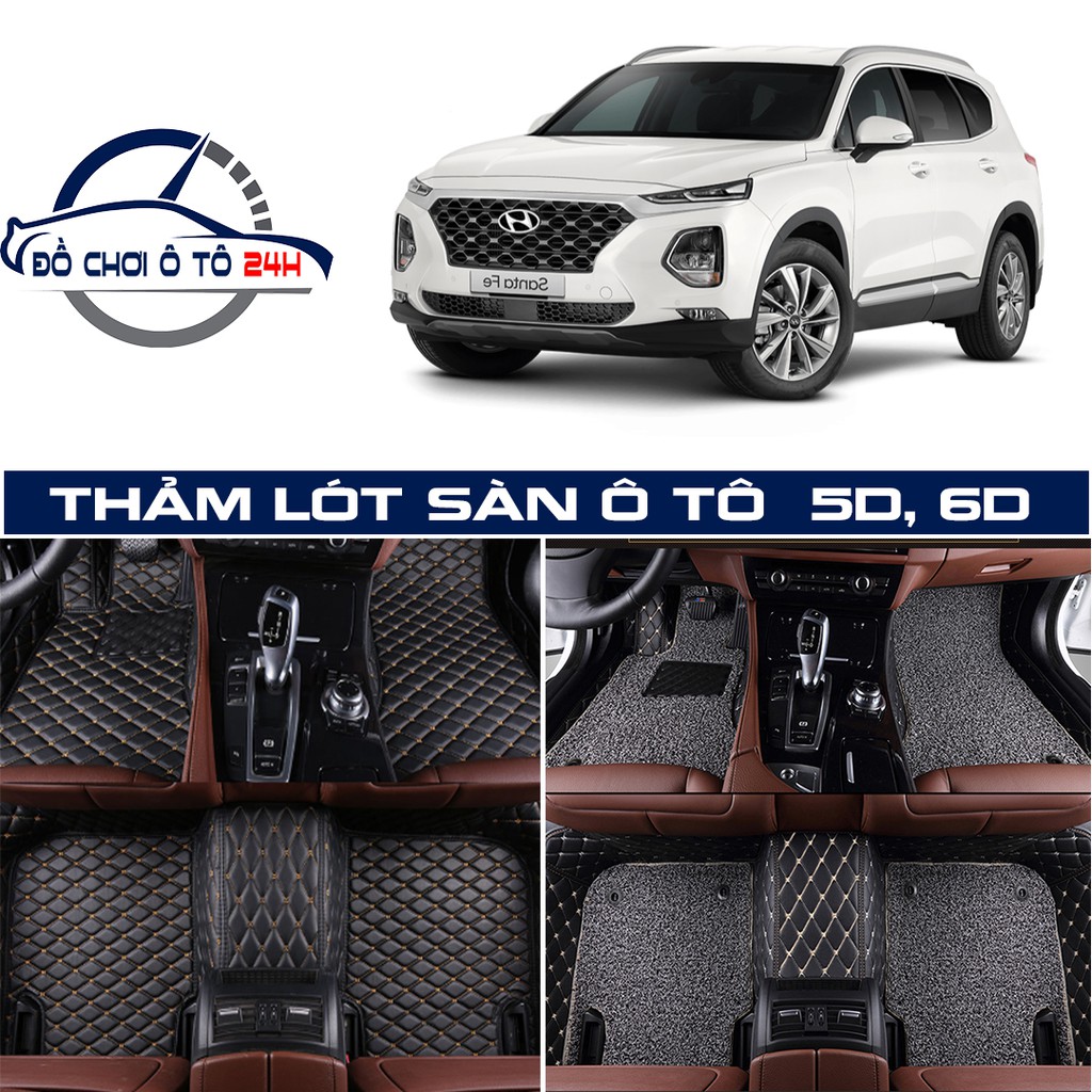 Thảm lót sàn ô tô 5D,6D Hyundai Santafe 2019-2020