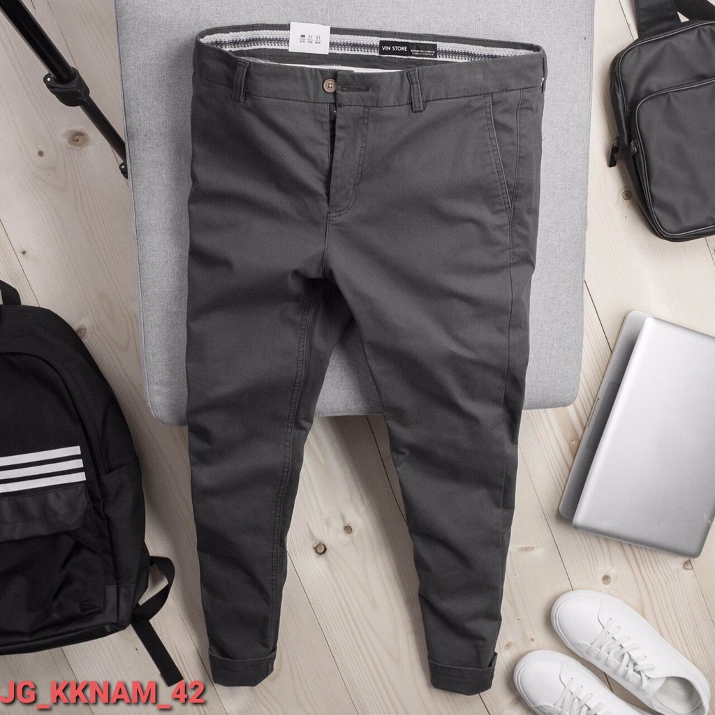 Quần Kaki Nam Hai Màu Bạc Đen Dành Cho Nam MINA