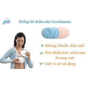 [ HÀNG ĐẸP] Hộp 8 miếng lót thấm sữa bằng vải Goodmama ( Giặt được )