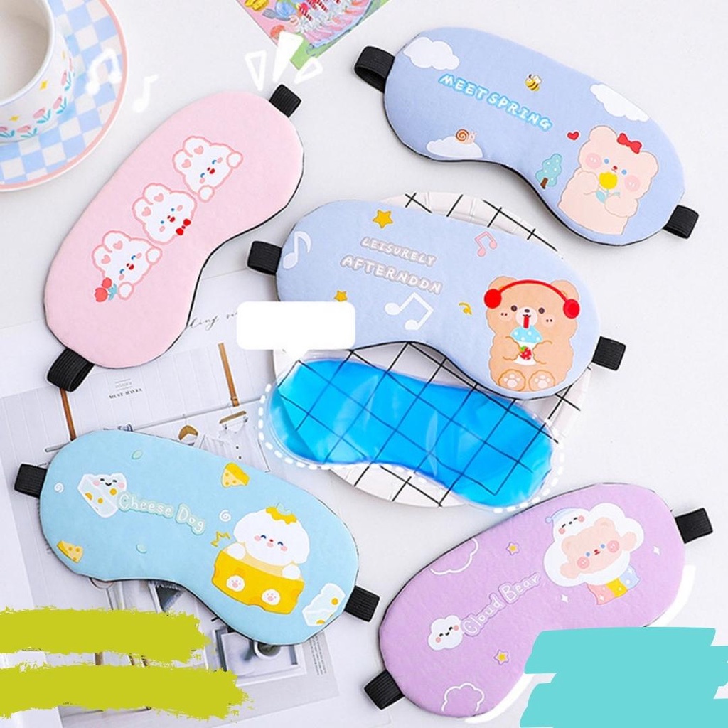 Bịt Mắt Ngủ Bảo Vệ Mắt Có Túi Giải Nhiệt Làm Mát Mắt, Họa Tiết Cute Dễ Thương - BEYOU